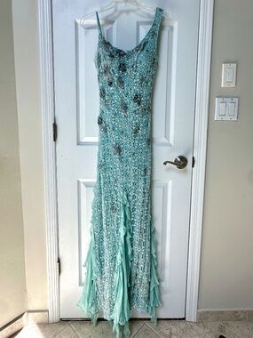 Cassandra Stone beaded lace gown